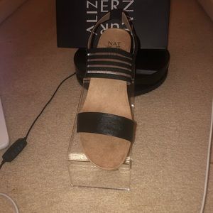 Black Madrid sandal wedge
